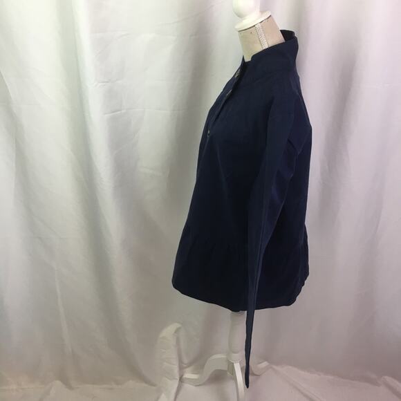 Denim & Co Twill Peplum Waist Jacket Navy XS - Picture 10 of 15